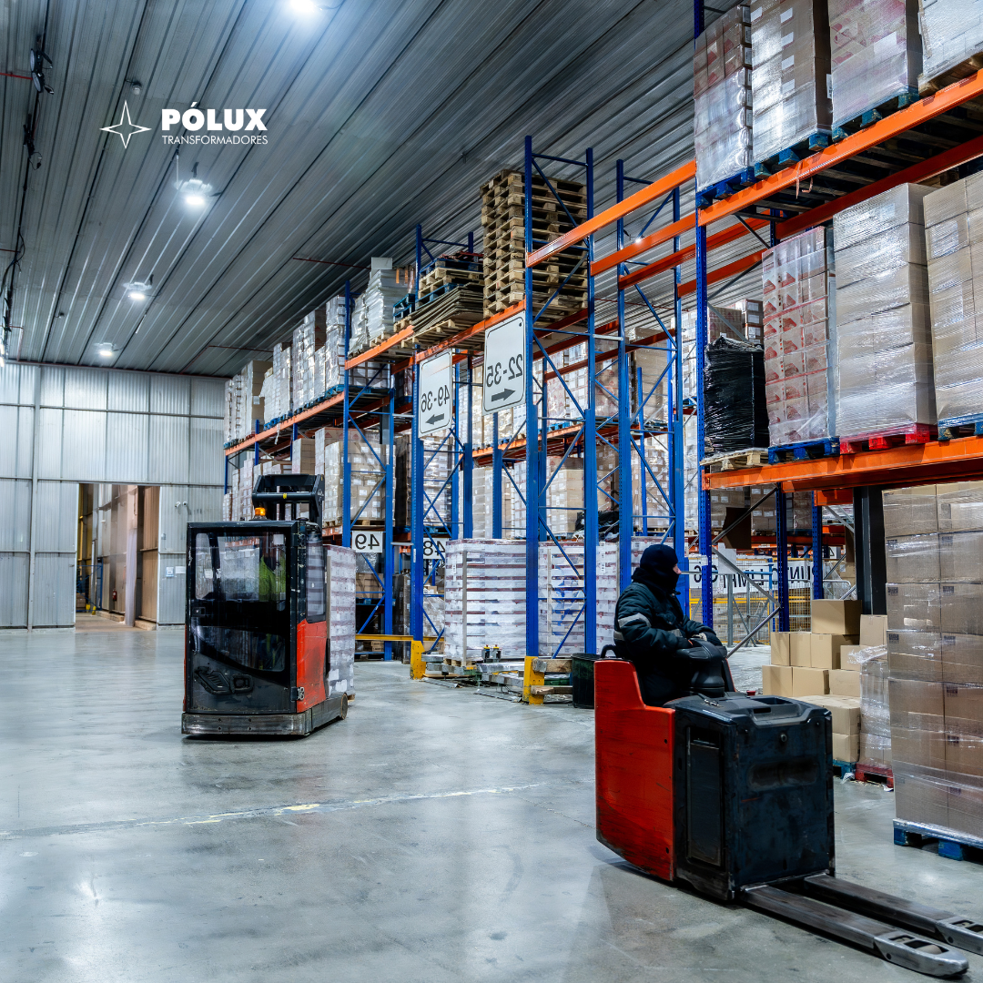 Transformadores trifásicos a seco em grandes galpões logísticos