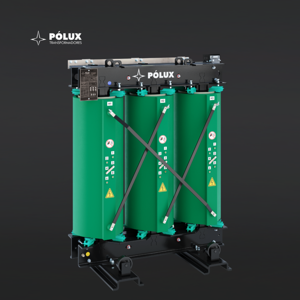 Transformadores trifásicos a seco com isolamento classe H